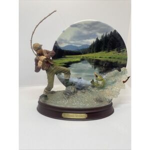 Bradford Exchange Rapid Strike Fishing Fisherman and Fish Decorative Plate